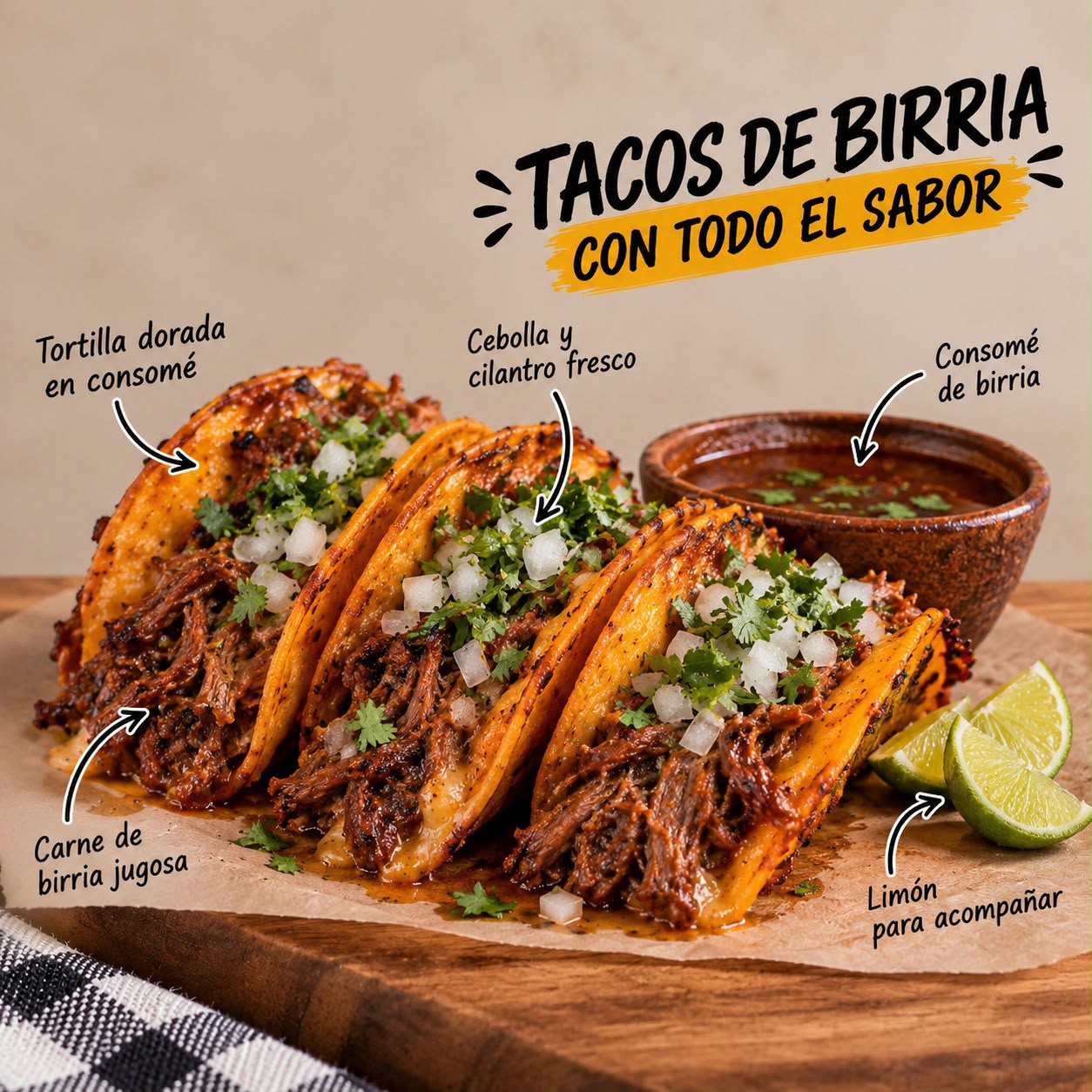 TACOS DE BIRRIA X3