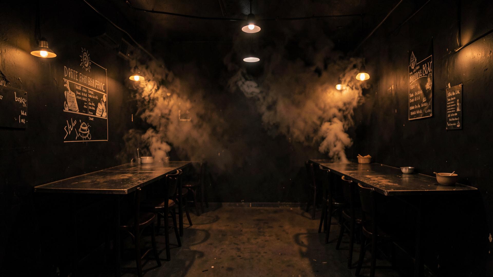 Cocina urbana de QUE NACHOS con luz cinematográfica